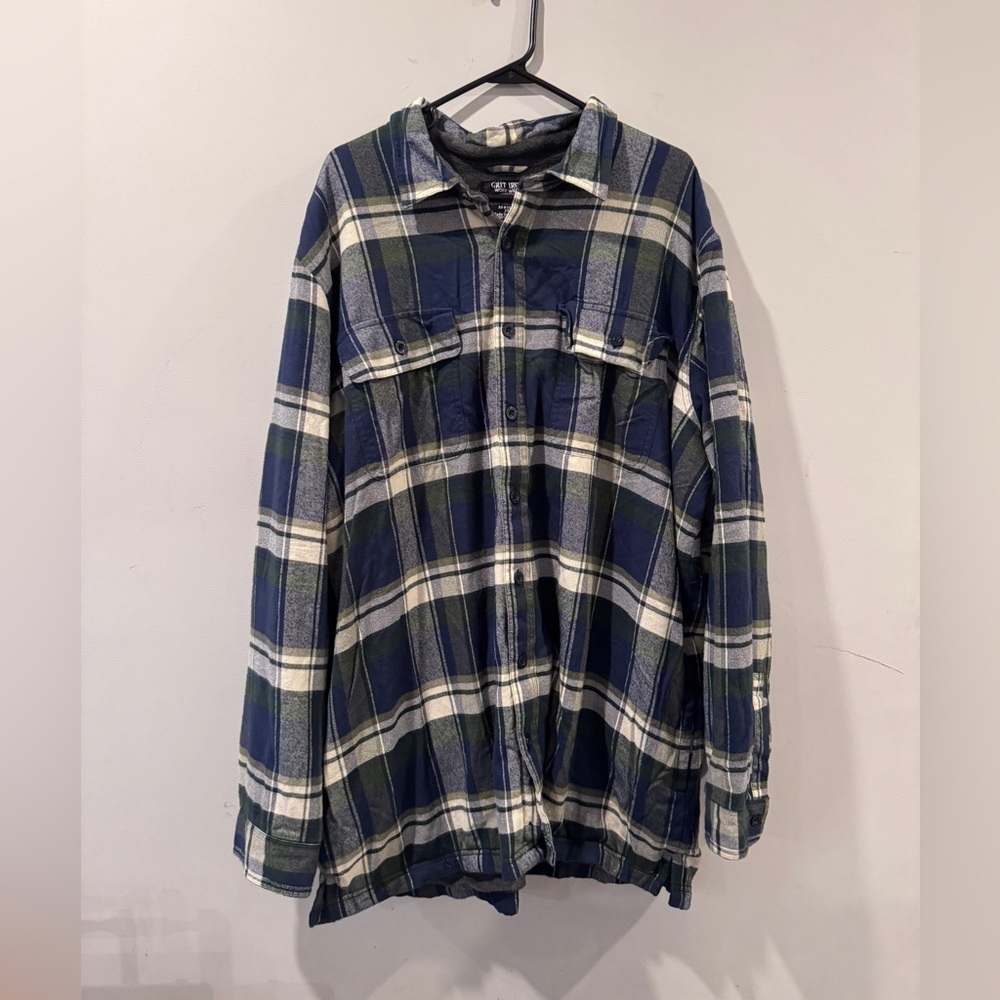 Grit Iron 2XL Lined Heavy Construction Shirt Jacket Plaid Flannel 100% Cotton